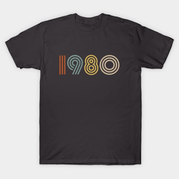 1980 Birth Year Retro Style T-Shirt by Elsie Bee Designs